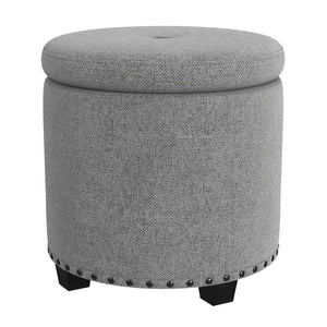 English Elm Ada Channel Tufted Faux Leather Footstool Ottoman Mid-century Square Accent Seat B056P412623