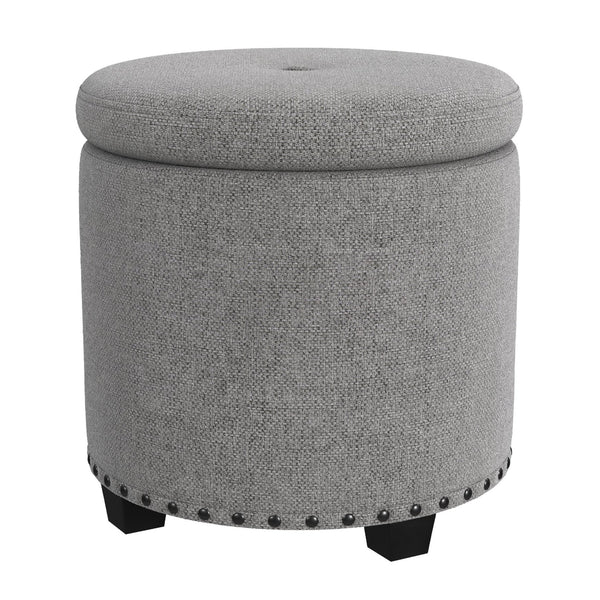 English Elm Ada Channel Tufted Faux Leather Footstool Ottoman Mid-century Square Accent Seat B056P412623