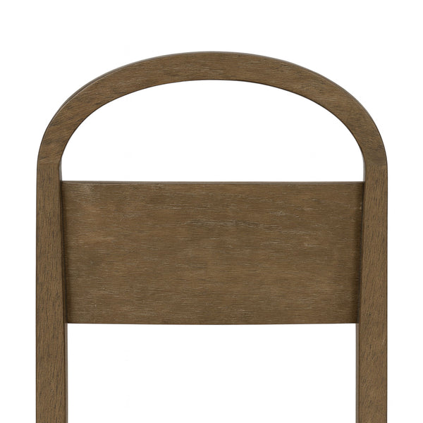 English Elm Wood Arch Back Chair with Cushioned White Sand Seat, Toffee Oak Finish, Elegant Transitional Design Brown 38.5 L x 20 W x 12 H B2699P373206