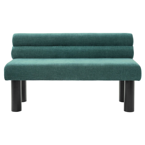 English Elm Upholstered Dining and Entryway Bench with Rubberwood Legs Padded Seat 300 Lb Capacity Black,Green N779P371712G