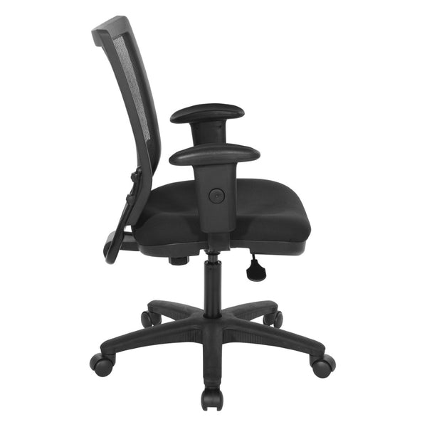 OSP Home Furnishings Office Ergonomic Task Chair with Mesh Back Pu Padding Adjustable Arms and Lumbar Support SPX693734