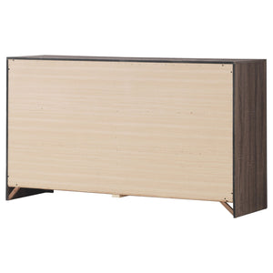 English Elm Sherwood Barrel Oak Six-Drawer Dresser with Smooth Hardware, Modern Silhouette for Chic Storage B062P375391