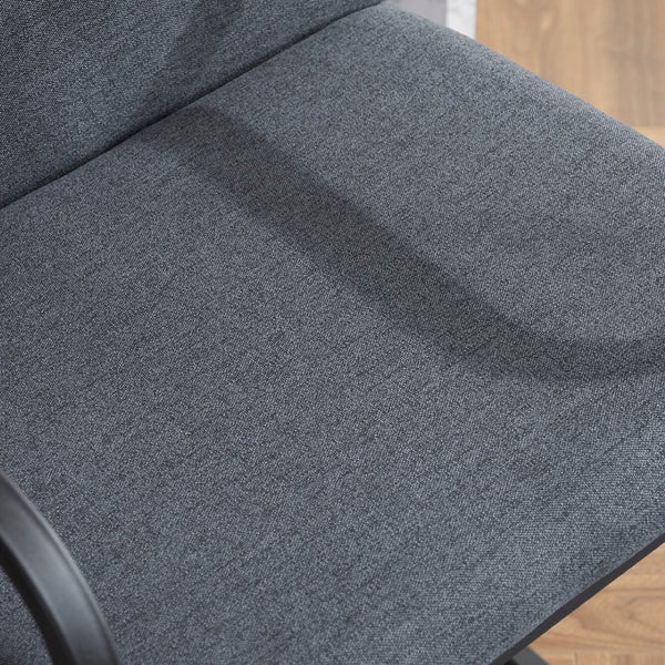 English Elm Set Of 2 Stylish Dark Gray Upholstered Counter Height Bar Stools With Armrests For Modern Dining W1901P225274-GIGA