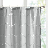 Intelligent Design Raina Modern/Contemporary Printed Metallic Shower Curtain ID70-1292 Grey/Silver