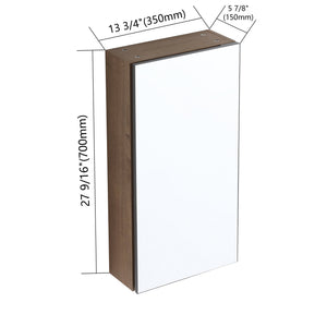 English Elm 14'' Wall Mounted Bathroom Medicine Cabinet with Adjustable Glass Shelves and Mirror Door W999P470285
