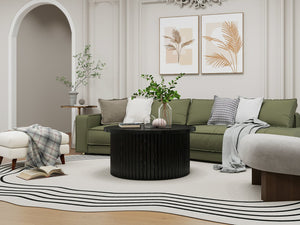 English Elm Coffee Table - Modern Round Accent Table With Flip-Top Storage For Stylish Living Room Spaces W688P248118
