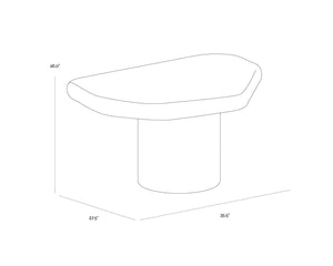 Sunpan DETTI Coffee Table - Sculptural Matte Black Concrete End Table for Indoor & Outdoor Elegance 112620