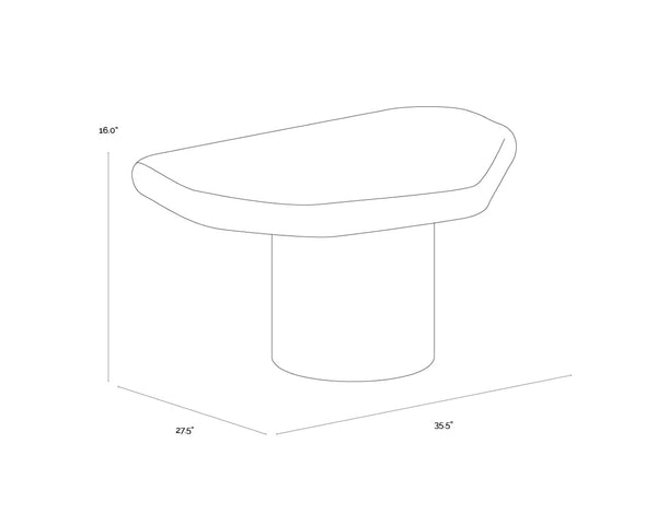 Sunpan DETTI Coffee Table - Sculptural Matte Black Concrete End Table for Indoor & Outdoor Elegance 112620