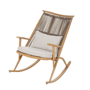 English Elm Set of 3 Outdoor Iron Rocking Chairs with Woven Rattan Back and Ceramic Tile Table N769P289096T_2_N769P414511B