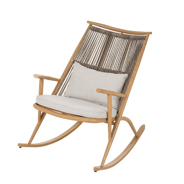 English Elm Set of 3 Outdoor Iron Rocking Chairs with Woven Rattan Back and Ceramic Tile Table N769P289096T_2_N769P414511B