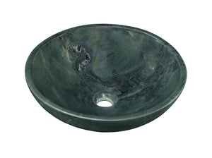 English Elm Green Natural Marble Vessel Sink - Polished Finish, Unique Veining, Elegant Bathroom Upgrade  ⌀15.7" W1696P333279