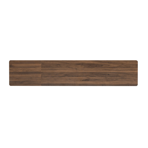 English Elm 78 Inch Walnut Entertainment Center Fluted Doors Solid Wood Legs for Living Room N710P372538P