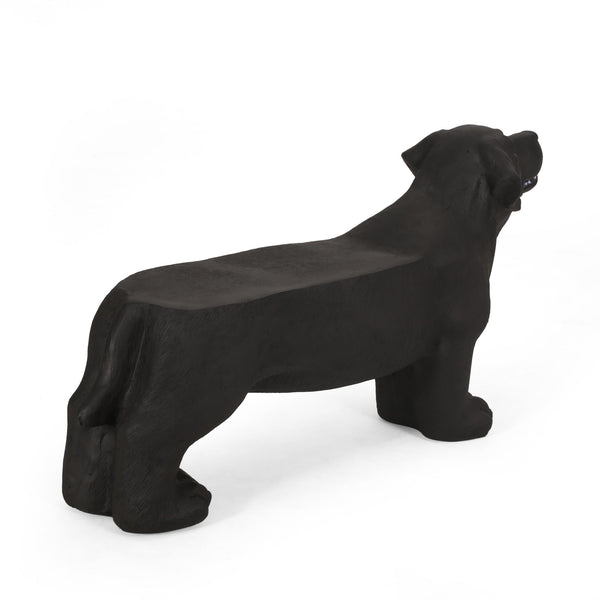 English Elm Christopher Knight Home® - MGO Labrador Dog Bench Lightweight Concrete Outdoor Seat in Matte Black — No Assembly, Durable Decor 72984.00