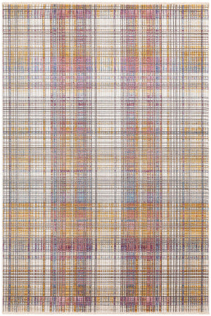 Unique Loom Deepa Gingham Machine Made Geometric Rug Multi, Blue/Yellow/Pink/Peach/Purple/Ivory/Light Blue/Light Brown/Light Green/Light Salmon 5' 3" x 7' 10"