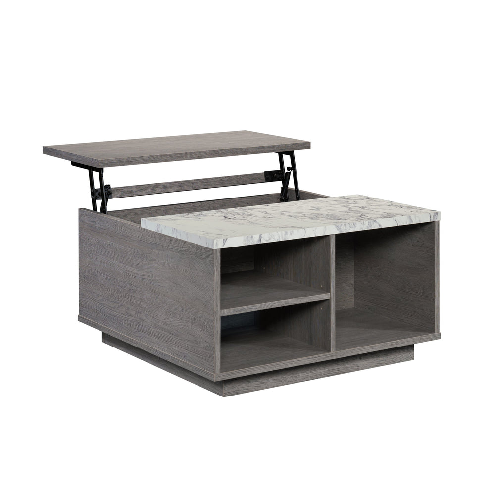 English Elm Lift-Top Coffee Table With Faux Marble Accent | Versatile Storage & Modern Design For Any Space B356P367748