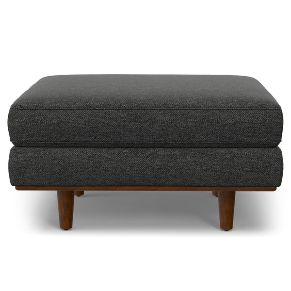 English Elm Morrison Mid-Century 72" Sofa with Ottoman Set — Eco-Friendly Recycled Fabric, Plush Feather Fill, Sturdy Craftsmanship Charcoal grey B136P199229