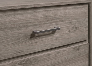 English Elm 1pc Contemporary 4-Drawer Storage Chest with Metal Handles and Luxe Metallic Accents for Bedroom Brown,Gray 37 L x 18.5 W x 51 H B2741P353148