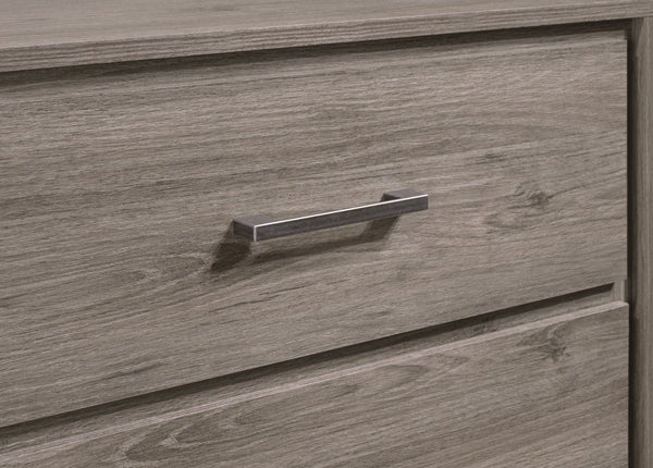 English Elm 1pc Contemporary 4-Drawer Storage Chest with Metal Handles and Luxe Metallic Accents for Bedroom Brown,Gray 37 L x 18.5 W x 51 H B2741P353148