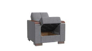 English Elm Primenest Zenaero Convertible Armchair With Hidden Storage & Sleeper Function – Grey Upholstery B030P286206-GIGA