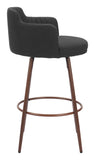 Kono Swivel Barstool - Set of 2 Black & Walnut 110374 Zuo Modern