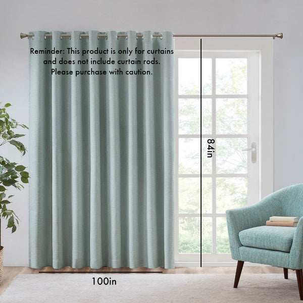 English Elm Printed Heathered Blackout Window Patio Panel SunSmart Maya Energy-Saving Textured Privacy Drapes Dusty Seafoam 12.2 L x 10.24 W x 3.54 H B03599824