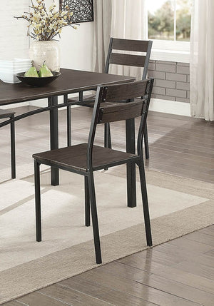 English Elm Dining Rustic Industrial 5pc Counter Height Set with Weathered Wood Seats and Sturdy Metal Frame, Casual Comfort Antique brown,Black 46 L x 30 W x 5 H B2741P320839