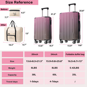 English Elm Luggage 3 Piece Polycarbonate Hardshell Set with Tsa Lock and Spinner Wheels N730P298383P