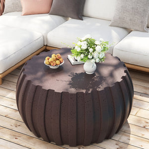 English Elm 35.43" Square Mgo Cement Coffee Table Weatherproof Indoor Outdoor Low Profile Modern Brown W757P387434