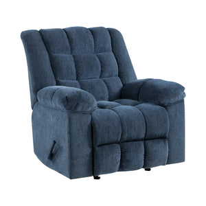 English Elm Gentle Rocking Reclining Chair with Chenille Upholstery, Ultra-Comfort Seat, Smooth Motion Recliner for Living Room Relaxation and Support Blue 41 L x 32 W x 29 H B011P347314