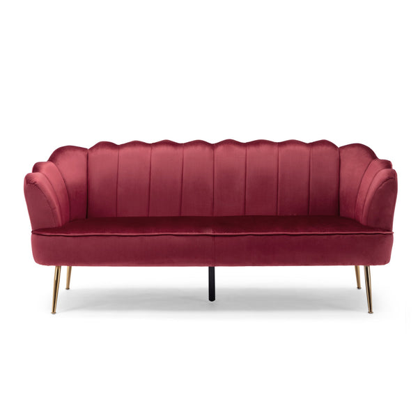English Elm Christopher Knight Home® - 3 Seater Sofa - Modern Glam Velvet Couch With Gold Legs For Stylish Comfort In Any Living Space 70395.00ABERR_70395.00BBERR