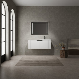 English Elm 48 Modern Bathroom Vanity Sink Combo with Soft-Close Doors, Engineered Wood, Spacious Storage, Easy Assembly Ameican White Oak W1972S00012