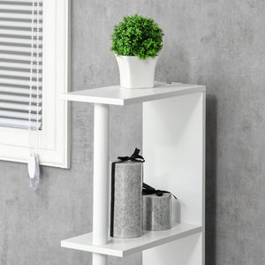 English Elm kleankin Slim Bathroom Storage Cabinet - Tall Freestanding Linen Tower with 2 Open Shelves & 2 Doors, White W2225P173966