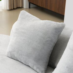 English Elm Modern curved modular sofa with dark plush upholstery, ergonomic design, versatile multi-seat lounge solution for contemporary living rooms LIGHT GREY W3612S00007