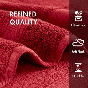 English Elm Ultra-Soft Cotton Bath Sheet Set 34x68 Inch 2-Pack - Plush, Highly Absorbent Towels for Home Spa Comfort Red 14.5 L x 10.5 W x 9 H B035P294491