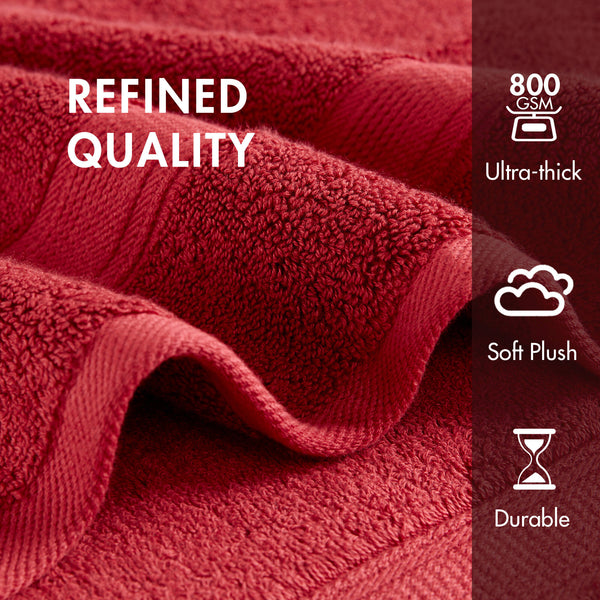 English Elm Ultra-Soft Cotton Bath Sheet Set 34x68 Inch 2-Pack - Plush, Highly Absorbent Towels for Home Spa Comfort Red 14.5 L x 10.5 W x 9 H B035P294491
