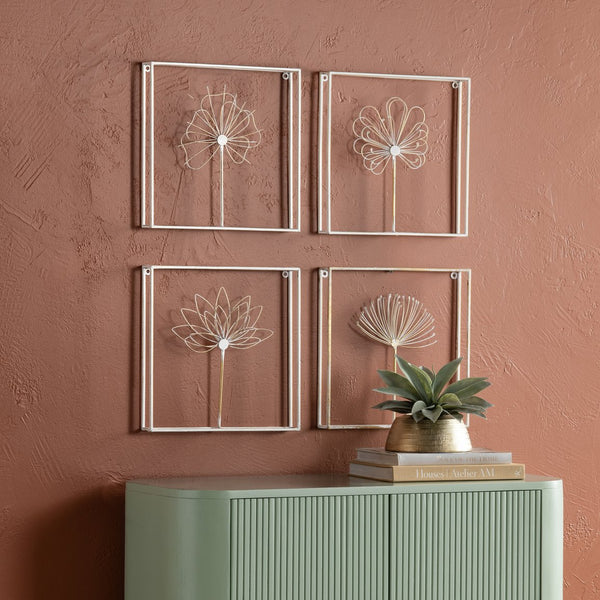 Crestview Collection Arabello Wall Decors Set Of 4 - Stylish Crestview China Art Pieces For Elegant Home Interiors   Cvdzep060