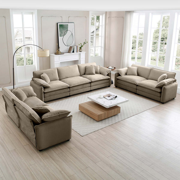 English Elm Modern 3-Piece Sofa Set In Tan Corduroy - Stylish & Comfortable Seating For Any Living Space! W714S00714
