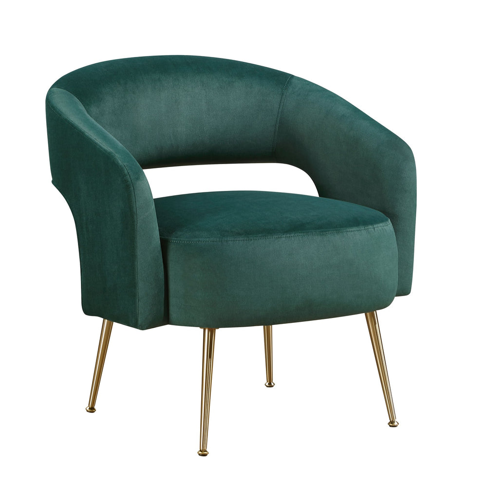English Elm Modern Velvet Accent Chair Plush Foam Seat Gold Leg Base for Living Room Dark Green B011P458635