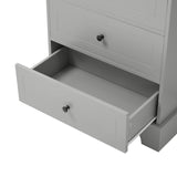 English Elm Storage Cabinet With 2 Doors and 4 Drawers For Bathroom, Office, Adjustable Shelf, Mdf Board With Painted Finish, Grey