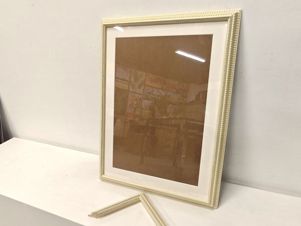 English Elm 18x24 Solid Wood Picture Frame with Replaceable Canvas, Acrylic Glass, Sturdy Backboard for Elegant Wall Decor White T3976P383243