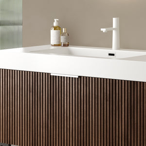 English Elm 30" Solid Surface Integrated Rectangular Undermount Basin, Scratch & Stain Resistant, Overflow Ready W2615P200118