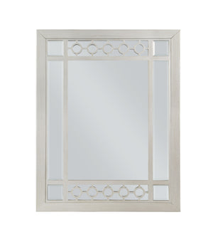 English Elm Varian Geometric Silver Mirrored Rectangular Wall Mirror with Beveled Frame Accent B2726P448763