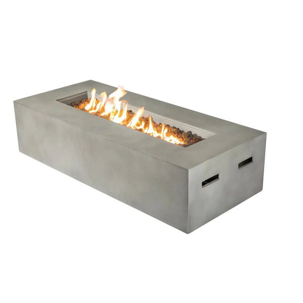 English Elm 9-Piece Modular Outdoor Wicker Seating Set with 60,000 BTU Concrete Fire Pit & Ultra-Soft Cushions B120S00246