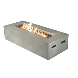 English Elm Pre-Built 5-Piece Outdoor Conversation Set for 2 — Loveseat, 6 Cushions & 60,000 BTU Concrete Fire Pit B120S00247