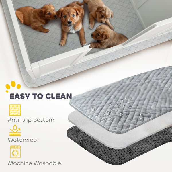 English Elm Pawhut Whelping Box For Dogs - Durable Two-Room Design, Clear Panels, Waterproof Pad, Easy Access W2225P249980-GIGA