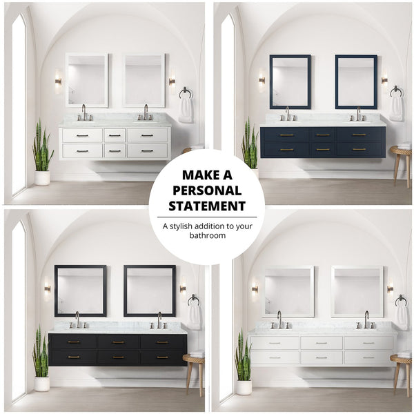 English Elm White Midcentury Wallhung Vanity 20" W x 18" D - Single Sink, Soft-Close Drawer, Fully Assembled B2731P257895