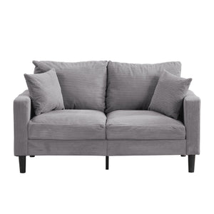English Elm 57 Inch Compact Upholstered Loveseat with Hardwood Frame for Modern Living Spaces Light Gray W311P221207