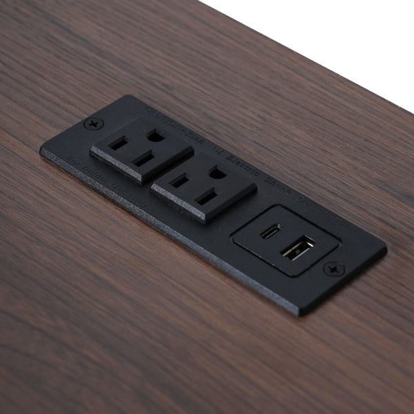 English Elm K&K 54.9" Farmhouse Kitchen Island Cart with Drop Leaf, Charging Station, Barn Doors & Glass Pane White N707P300277W