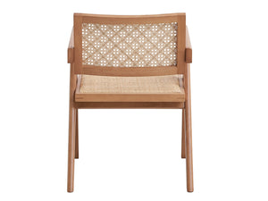 English Elm Velentina Rattan Side Chair Set of 2 — Coastal-inspired patio dining chairs with geometric woven backs and rubberwood frame Natural 42.6 L x 26.9 W x 8.1 H B2726P245451