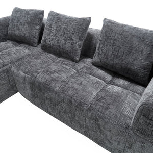 English Elm United Modern Chenille 98.42-Inch L-Shaped Modular Sectional Sofa With Chaise & Side Pockets P2 W1568S00146-GIGA